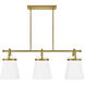 Tori LED 38 inch Lacquered Brass Chandelier Ceiling Light, Linear