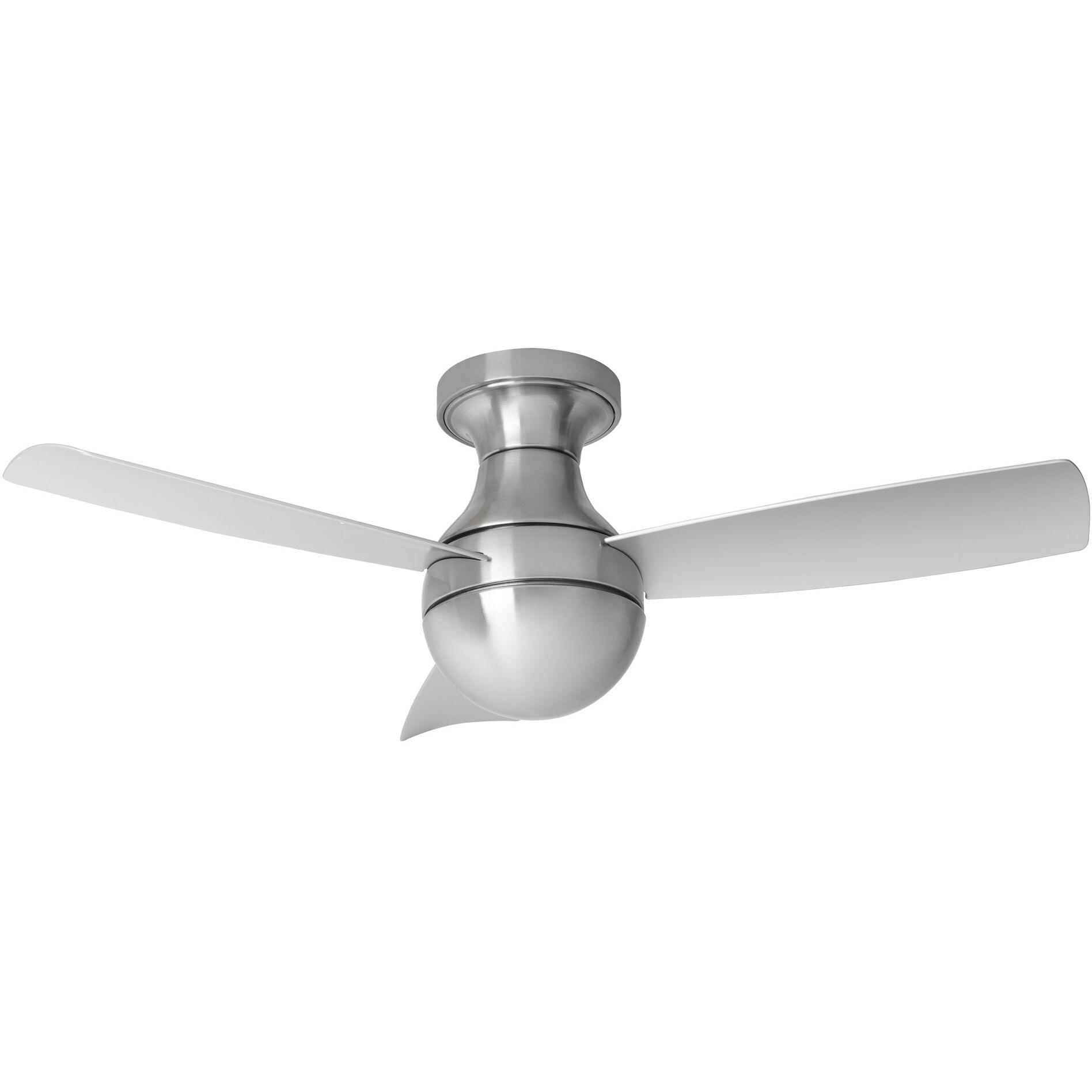 Orb 44 inch Brushed Nickel Flush Mount Ceiling Fan in Not Included, Smart Fan