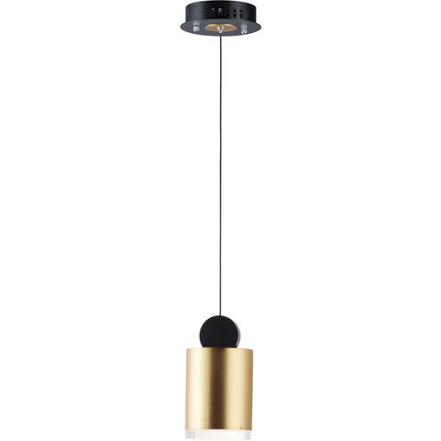 Nob LED 4 inch Black and Gold Single Pendant Ceiling Light