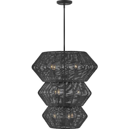 Lisa McDennon Luca 10 Light 27.75 inch Black Chandelier Ceiling Light, Multi Tier