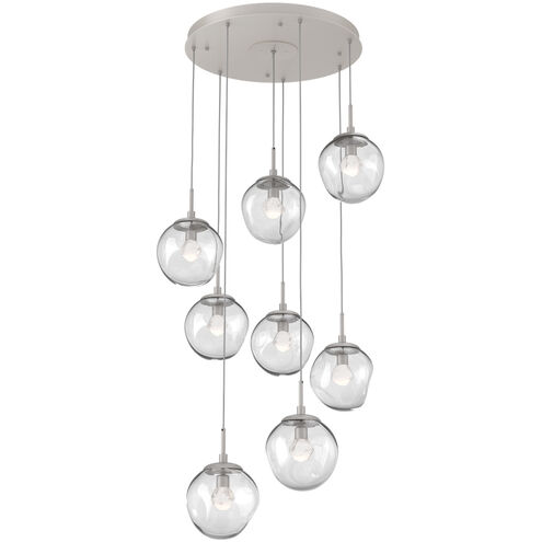 Aster LED LED Beige Silver Chandelier Ceiling Light, Round Multi-Port