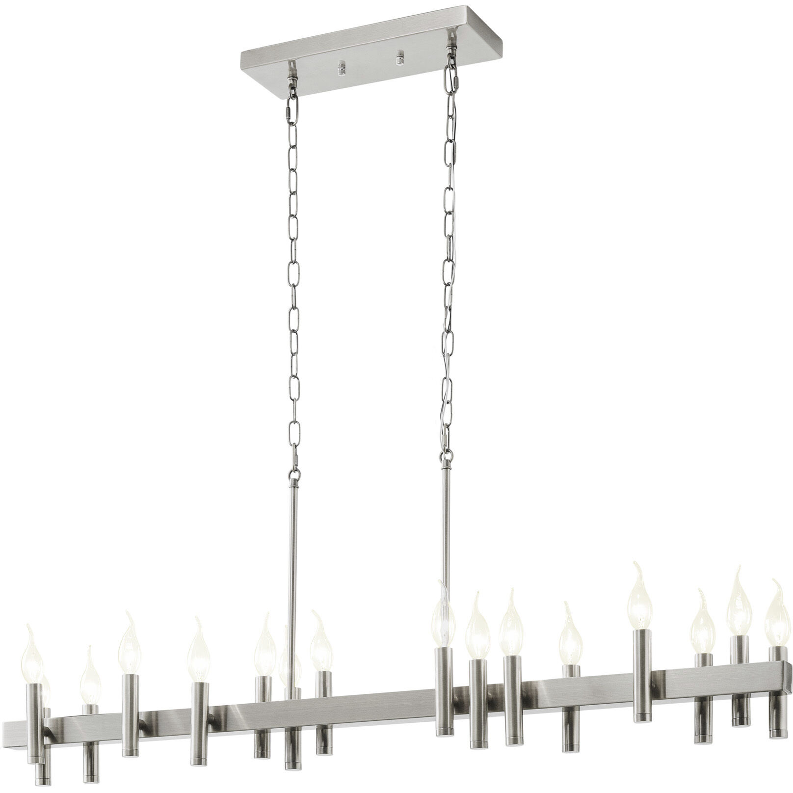 Collette 16 Light 48 inch Satin Nickel Linear Pendant Ceiling Light
