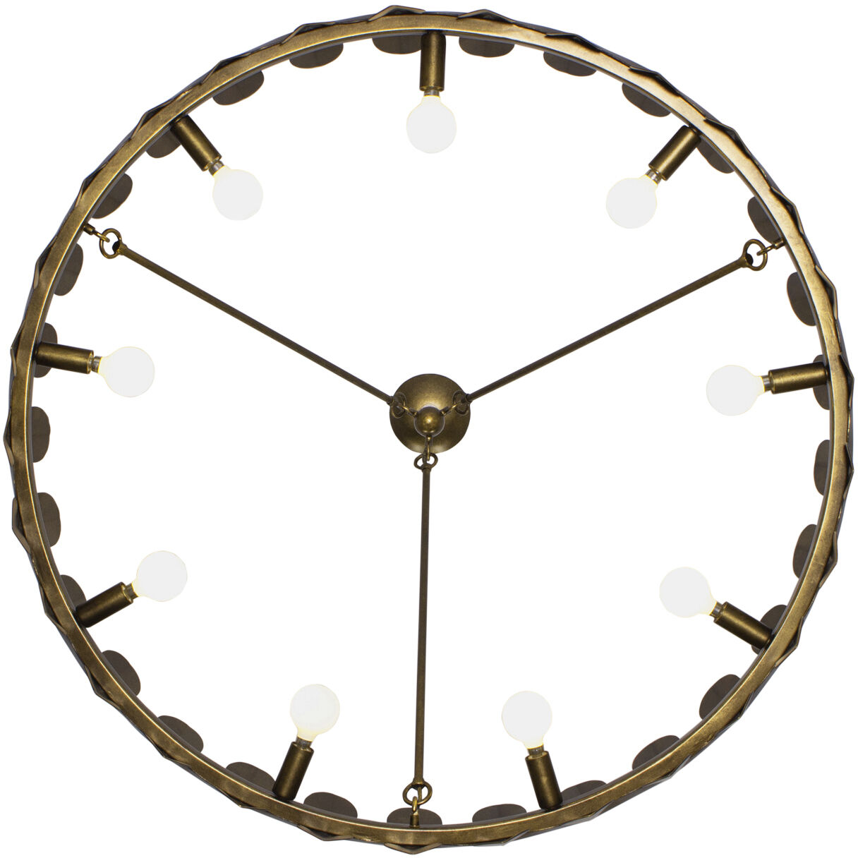 Vittoria 9 Light 34 inch Pearlized Antique Brass Chandelier Ceiling Light