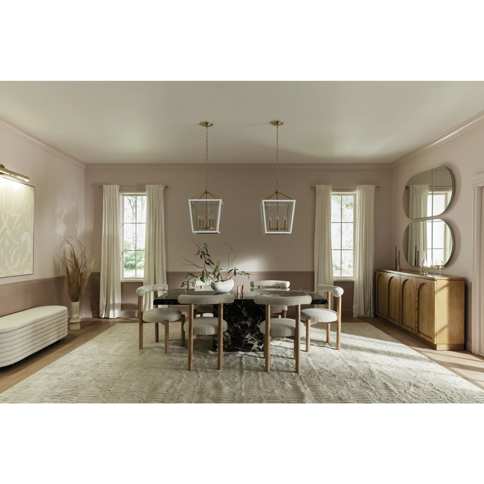 Delvin 4 Light 16 inch Champagne Bronze with White Foyer Pendant Ceiling Light