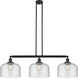 Franklin Restoration X-Large Bell LED 42 inch Matte Black Island Light Ceiling Light in Seedy Glass, Franklin Restoration