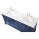 Clarence 72 X 22 X 35 inch Blue Vanity Sink Set