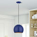 Piedmont 1 Light 10 inch Shiny Cobalt Blue with Polished Chrome Accents Pendant Ceiling Light