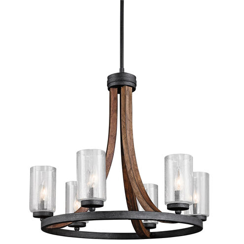 Grand Bank 6 Light 25 inch Auburn Stained Chandelier 1 Tier Medium Ceiling Light, 1 Tier Medium