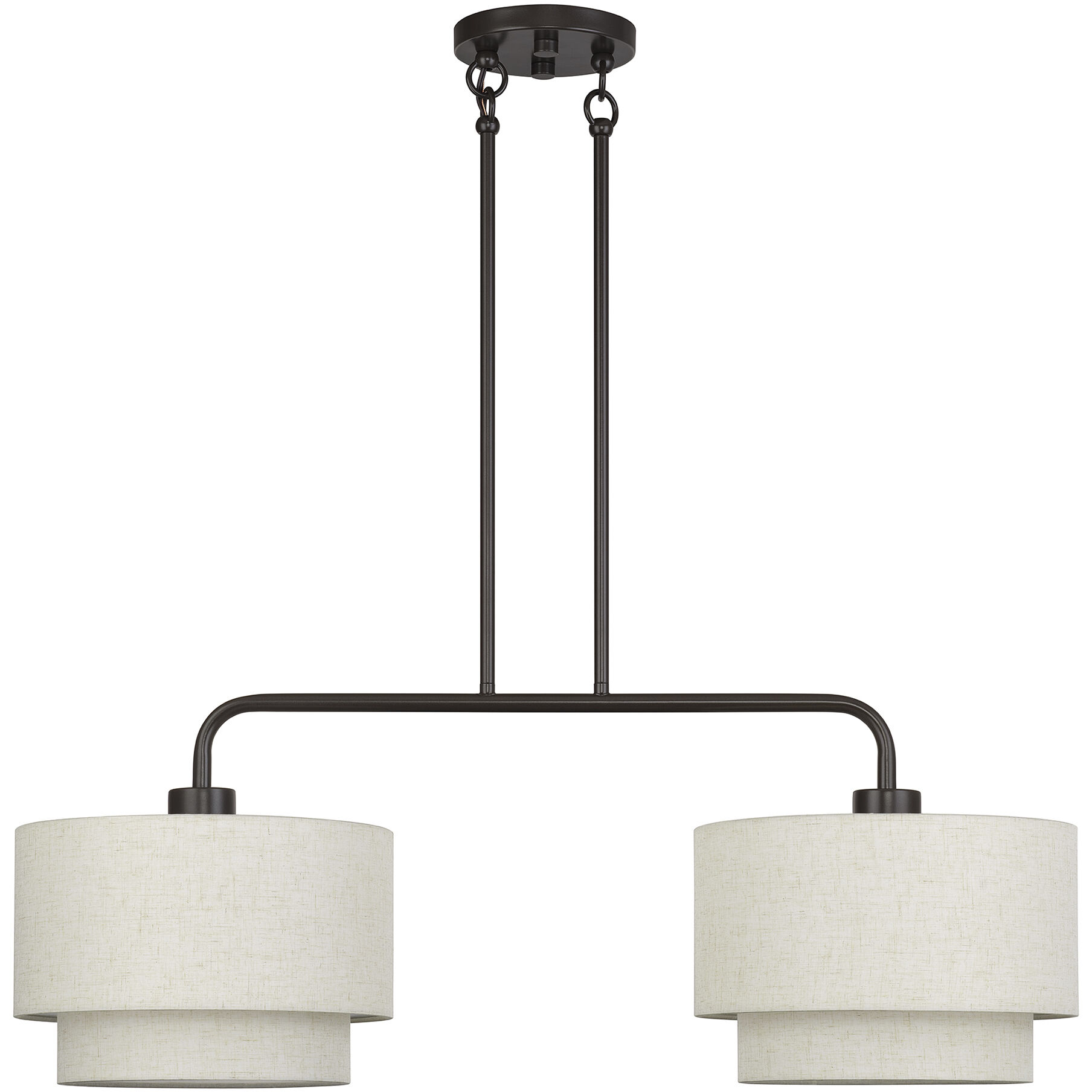 Manorwood 2 Light 34 inch English Bronze Linear Chandelier Ceiling Light, Large