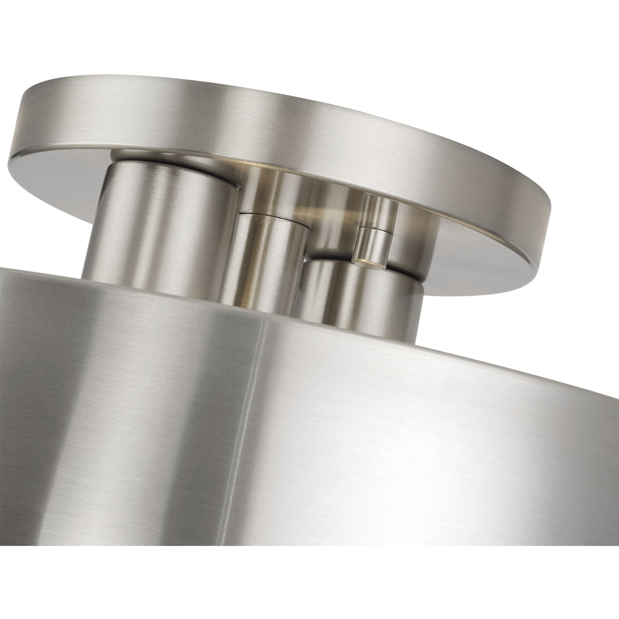 Zolana 2 Light 12 inch Brushed Nickel Semi Flush Mount Ceiling Light, Medium