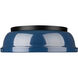 Duncan 2 Light 14 inch Matte Black Flush Mount Ceiling Light in Matte Navy