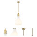 Amherst LED 11.75 inch Brushed Brass Mini Pendant Ceiling Light in Matte White Glass