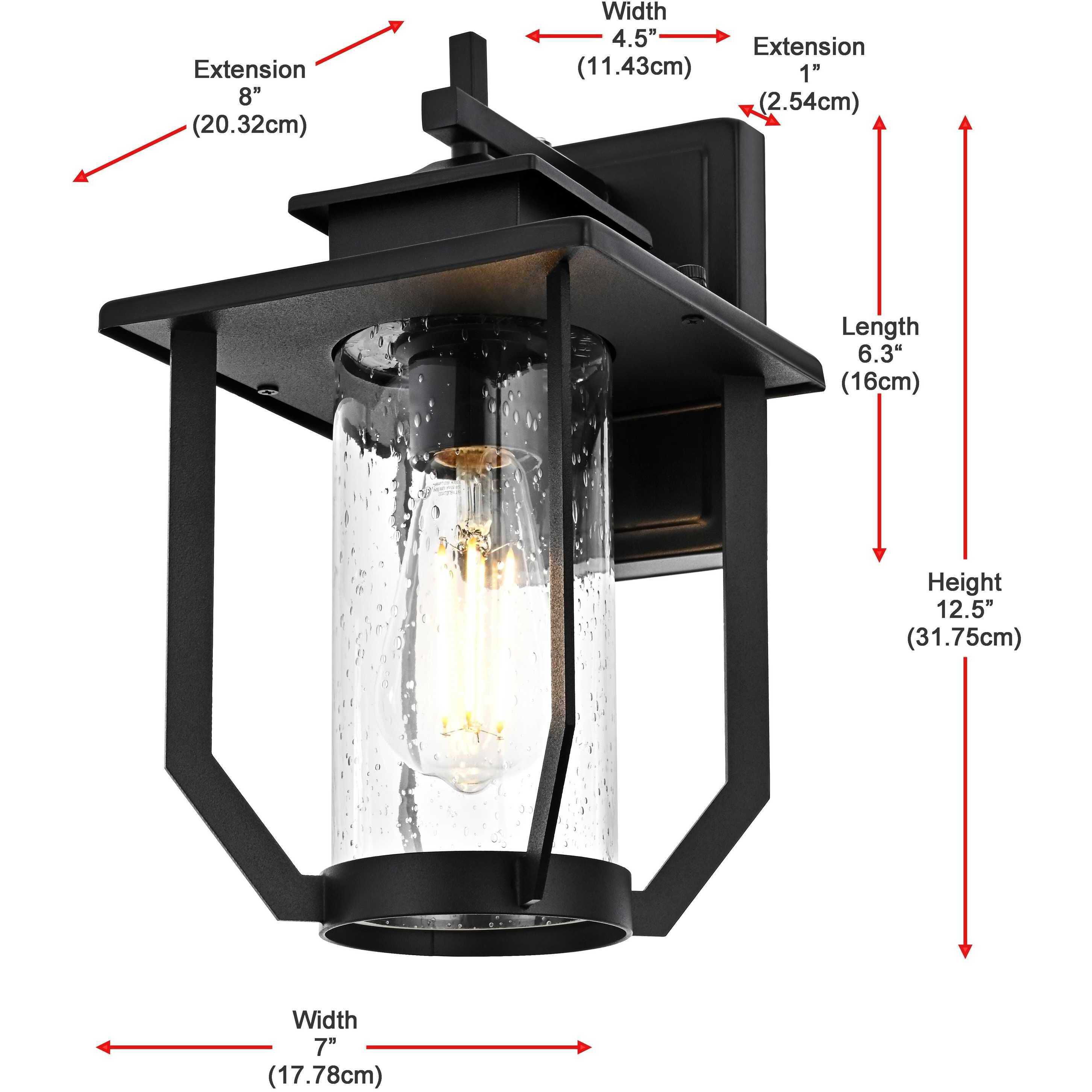 Sepviva 1 Light 12.5 inch Black Outdoor Wall Sconce