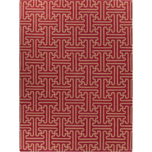 Archive 132 X 96 inch Dark Red, Khaki Rug