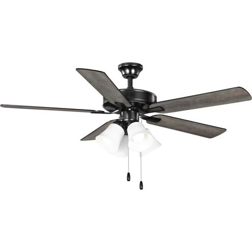AirPro 52 inch Matte Black with Black/Rustic Charcoal Blades Ceiling Fan