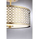Modern 2 Light 13 inch Natural Brass Semi-Flush Ceiling Light