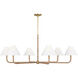 C&M by Chapman & Myers Fiona 6 Light 50 inch Gild Chandelier Ceiling Light in LED