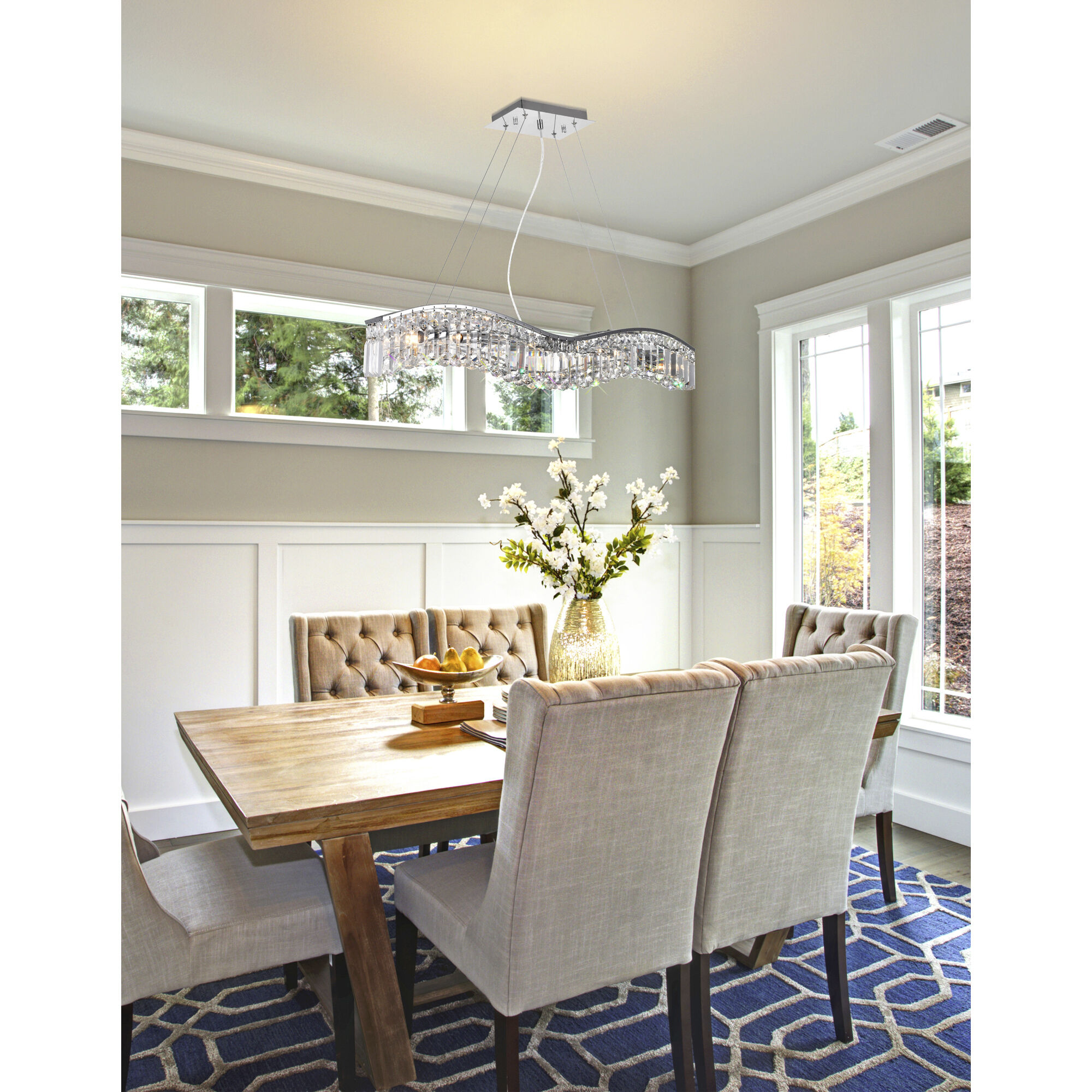 Glamorous 5 Light 30 inch Chrome Island/Pool Table Light Ceiling Light