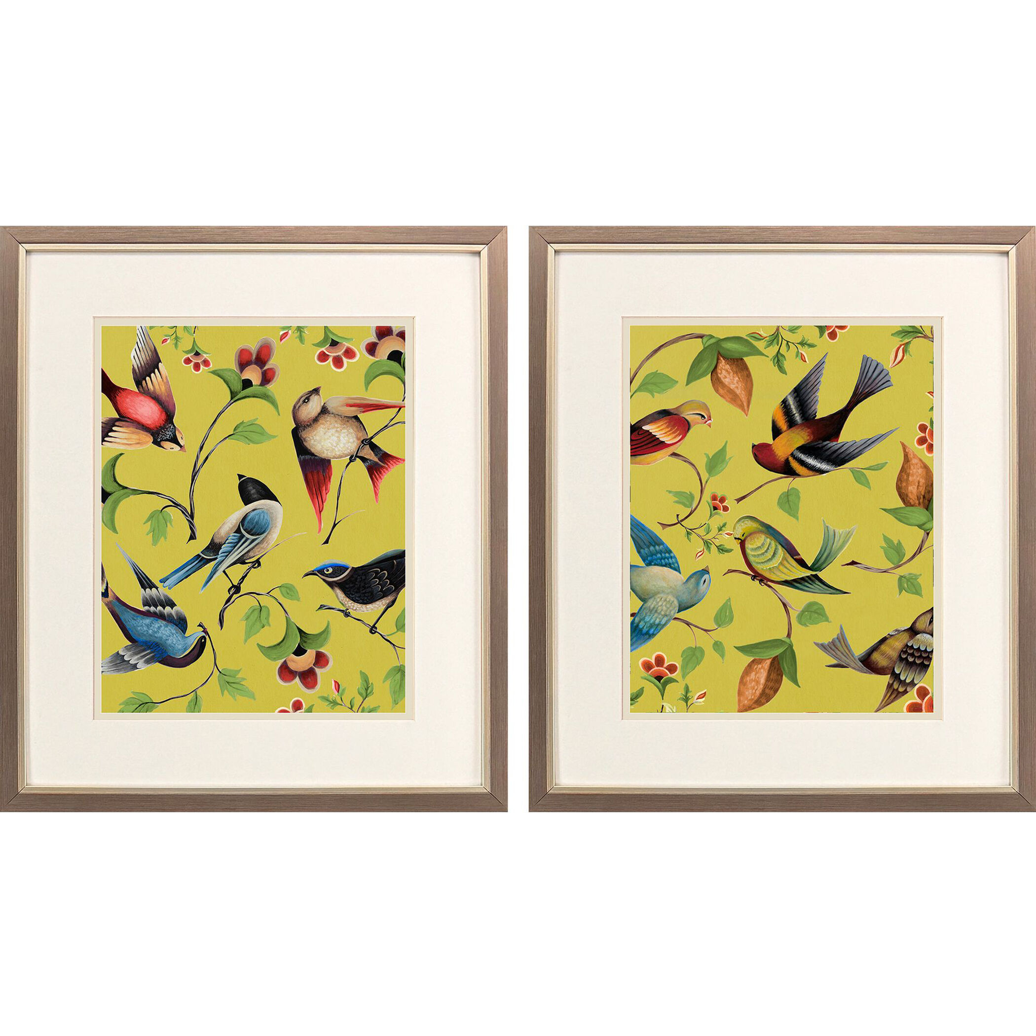 Friends Meeting Green and Yellow and Blue and Red Framed Art, Propac