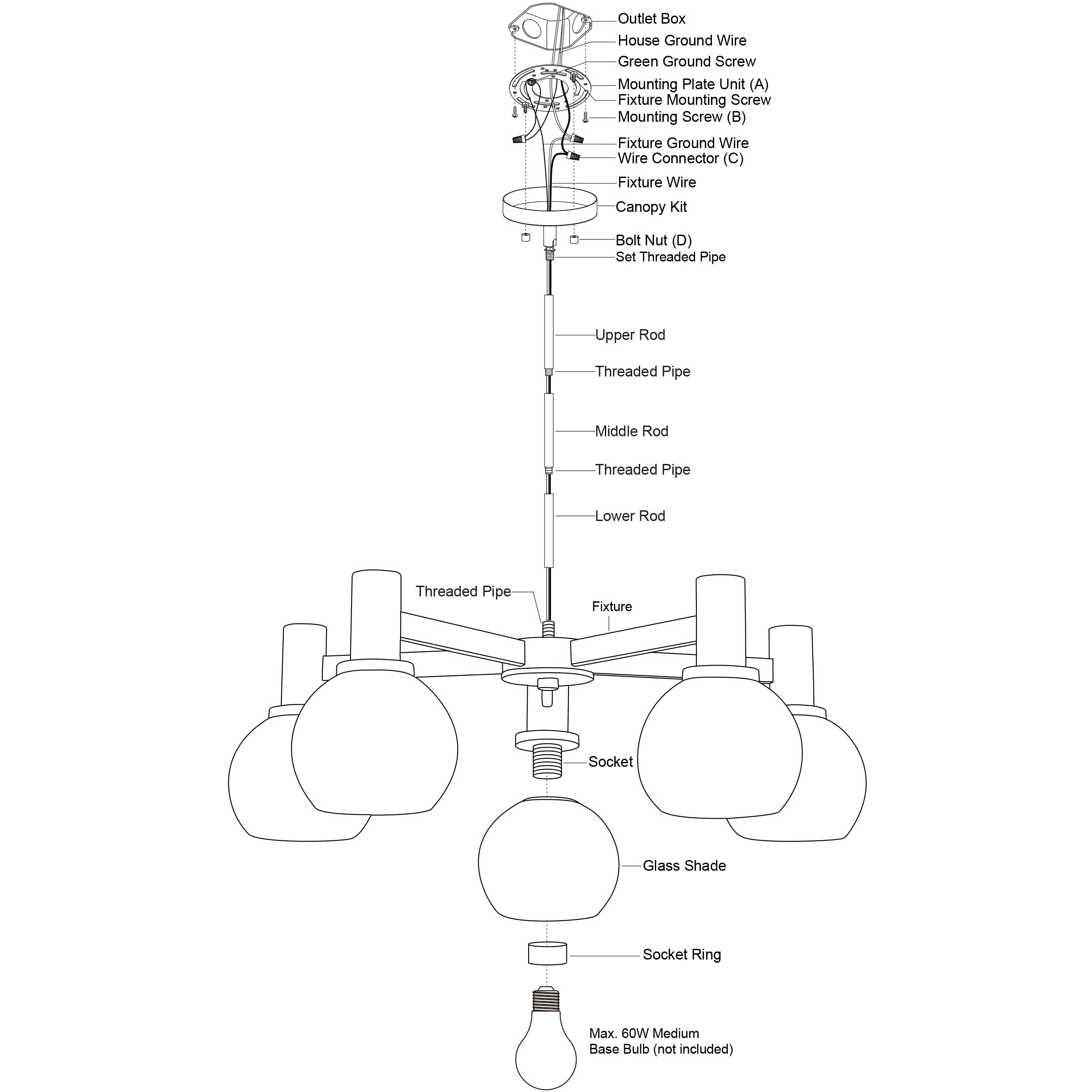 Marshall LED 27 inch Matte Black Chandelier Ceiling Light