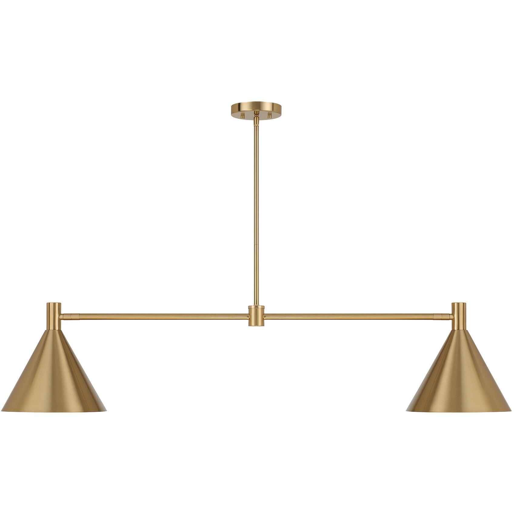 Pharos 2 Light 50 inch Noble Brass Linear Chandelier Ceiling Light