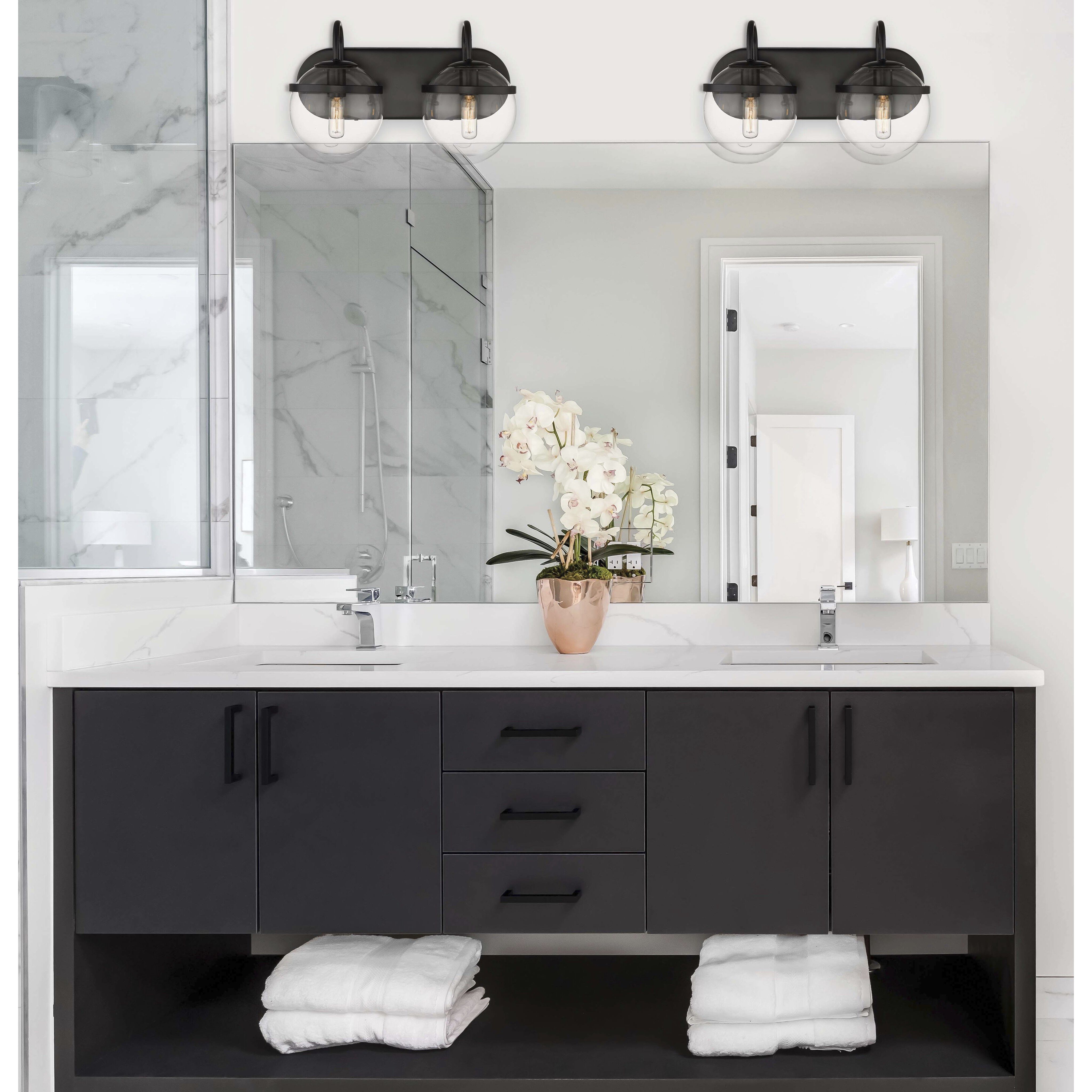 Auralume Sands LED 14 inch Matte Black Bath Vanity Light Wall Light