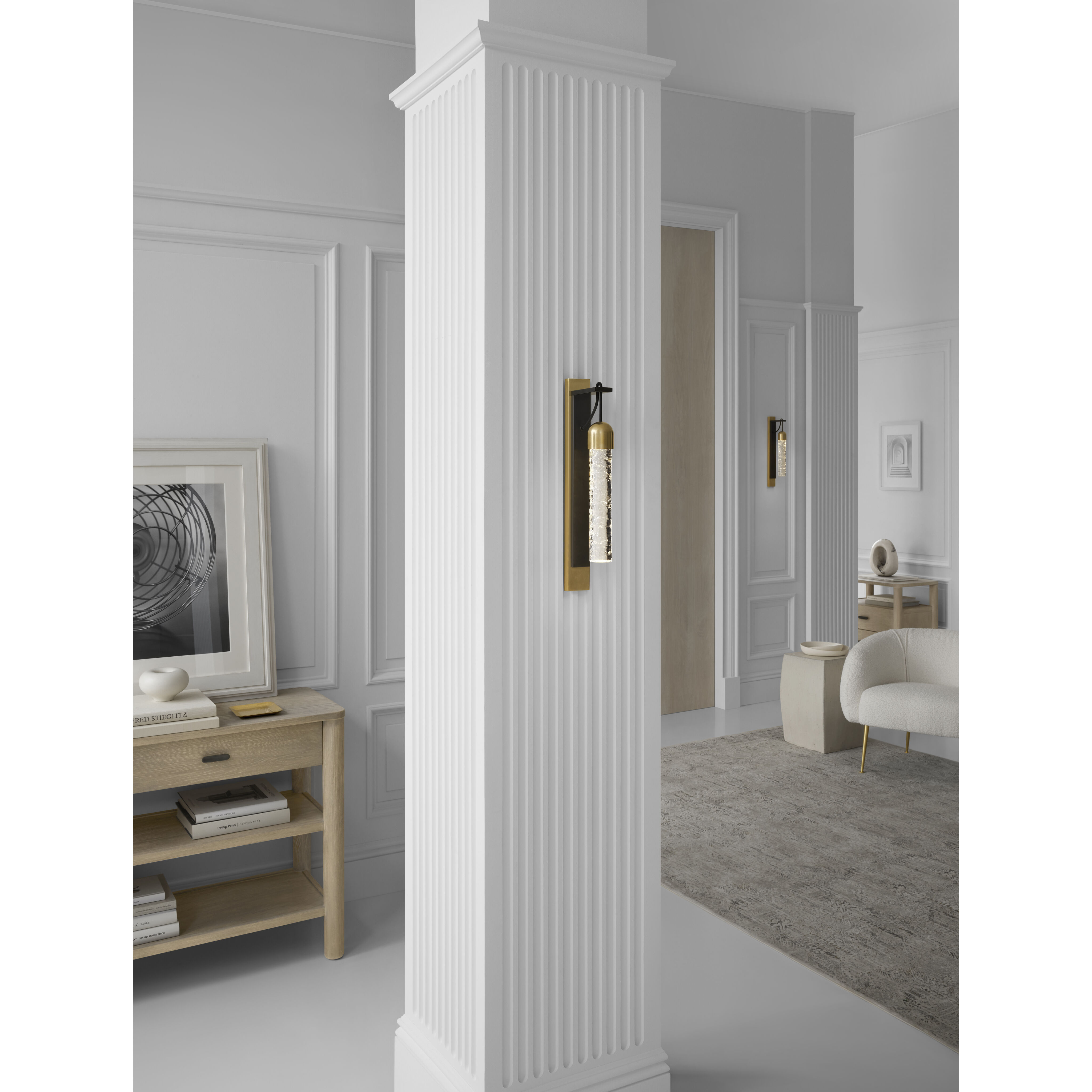 Marie Flanigan Reve LED 2.25 inch Bronze and Soft Brass Tube Sconce Wall Light, Medium