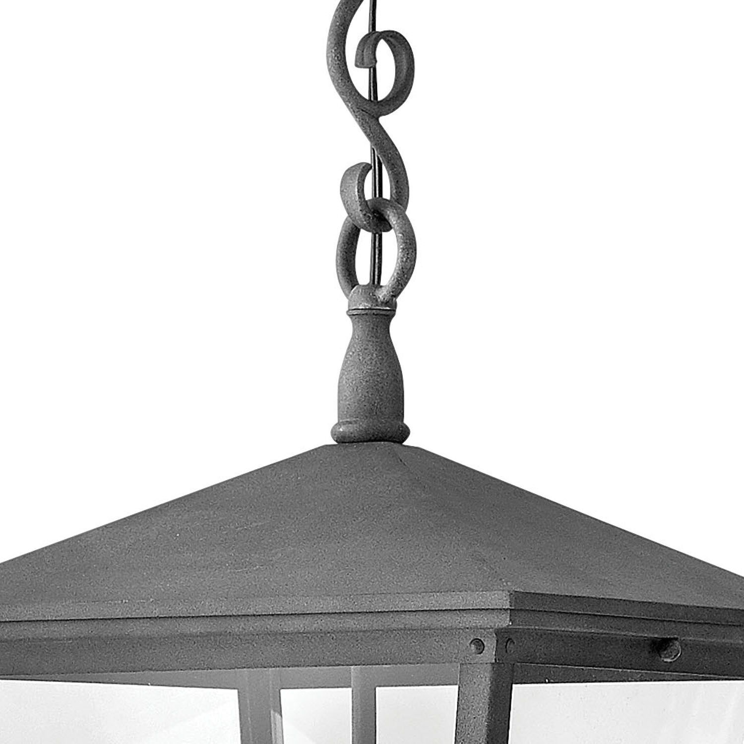 Heritage Trellis 3 Light 11 inch Aged Zinc Outdoor Hanging Lantern in Non-LED