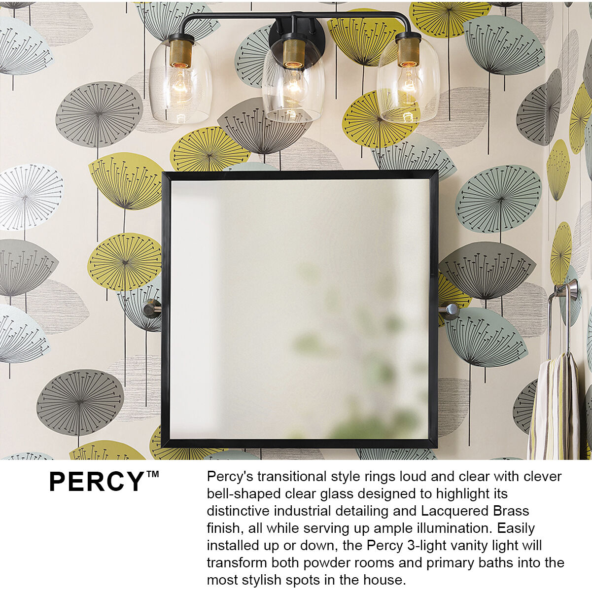 Percy LED 14.75 inch Black Bath Light Wall Light