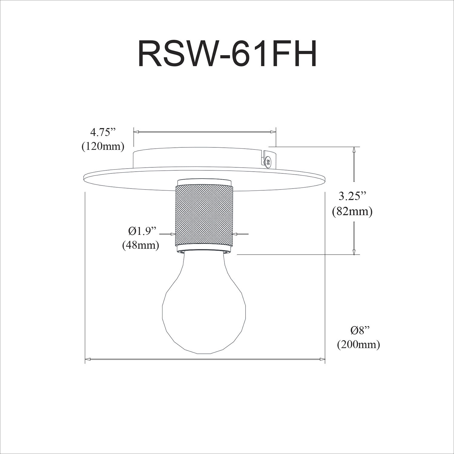 Roswell 1 Light 8 inch Matte Black Flush Mount Ceiling Light