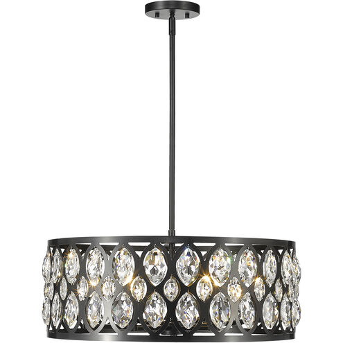Dealey 6 Light 23.5 inch Matte Black Chandelier Ceiling Light