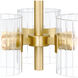 Aries 3 Light 15 inch Brushed Gold Semi-Flush Mount Ceiling Light