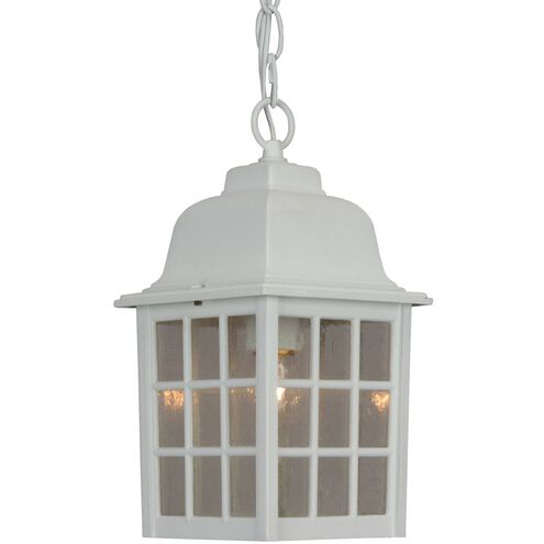 Grid Cage 1 Light 6 inch Textured Matte White Outdoor Pendant, Medium