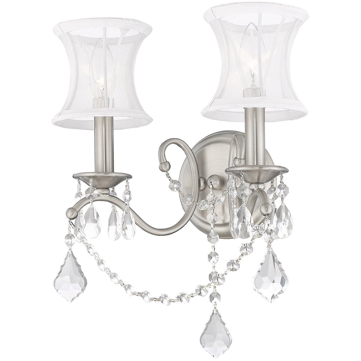 Newcastle 2 Light 12 inch Brushed Nickel Wall Sconce Wall Light