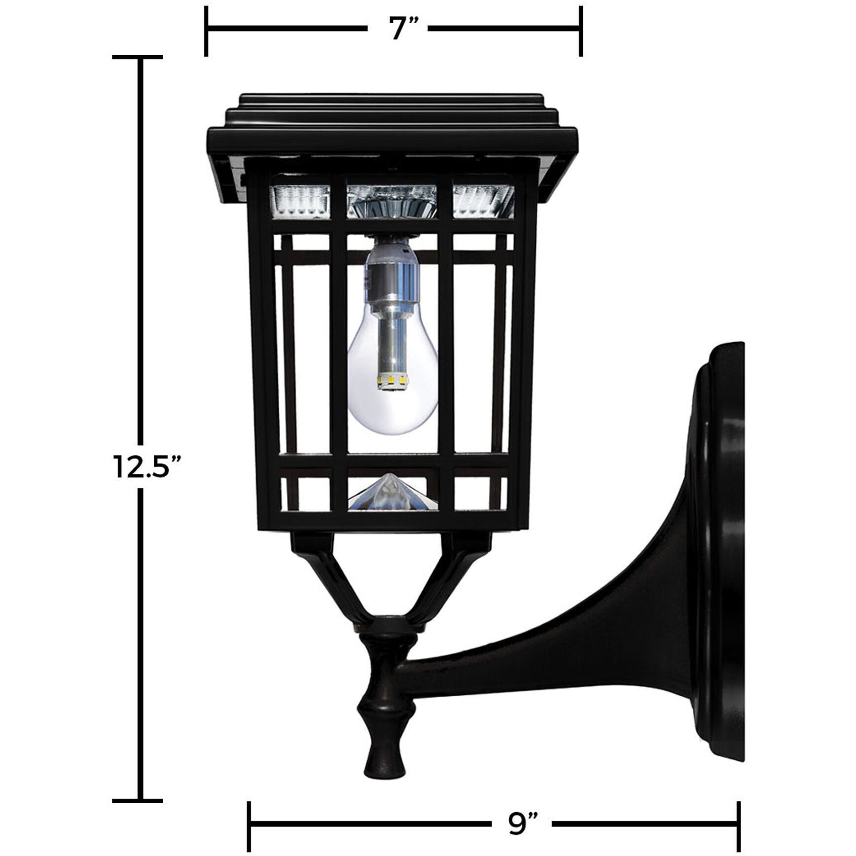 Prairie LED 14 inch Black Outdoor Post Light, Solar