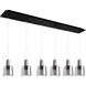Samson Multi Pendant Ceiling Light in Black, Smoked Glass