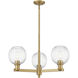 Preston 3 Light 17.63 inch Brushed Brass Chandelier Ceiling Light in Clear Glass