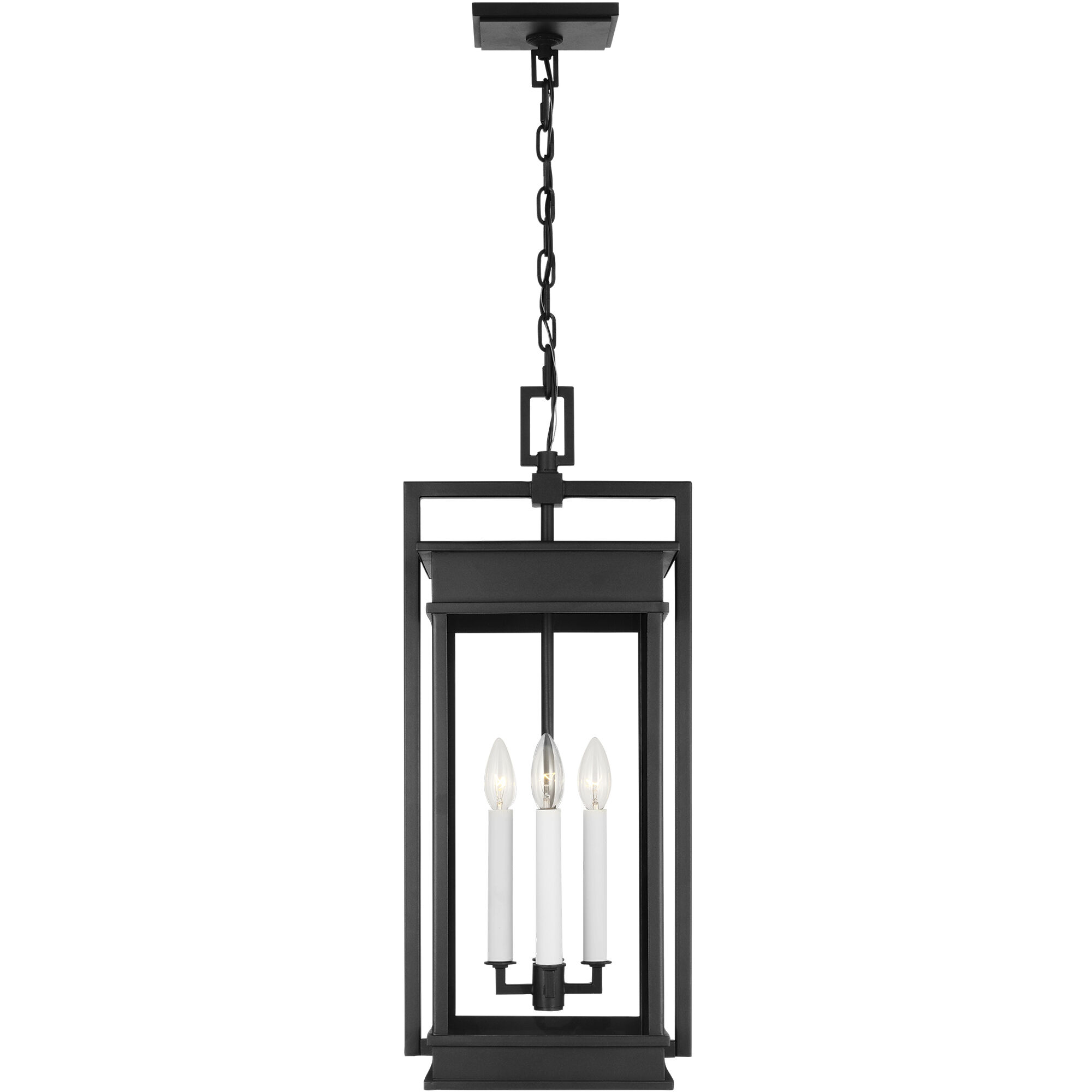 C&M by Chapman & Myers Cupertino 4 Light 11.13 inch Textured Black Outdoor Hanging Lantern