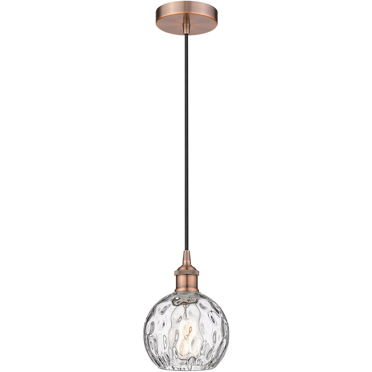 Edison Athens Water Glass 1 Light 6 inch Antique Copper Mini Pendant Ceiling Light