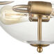 Astoria 2 Light 15 inch Satin Gold Semi Flush Mount Ceiling Light