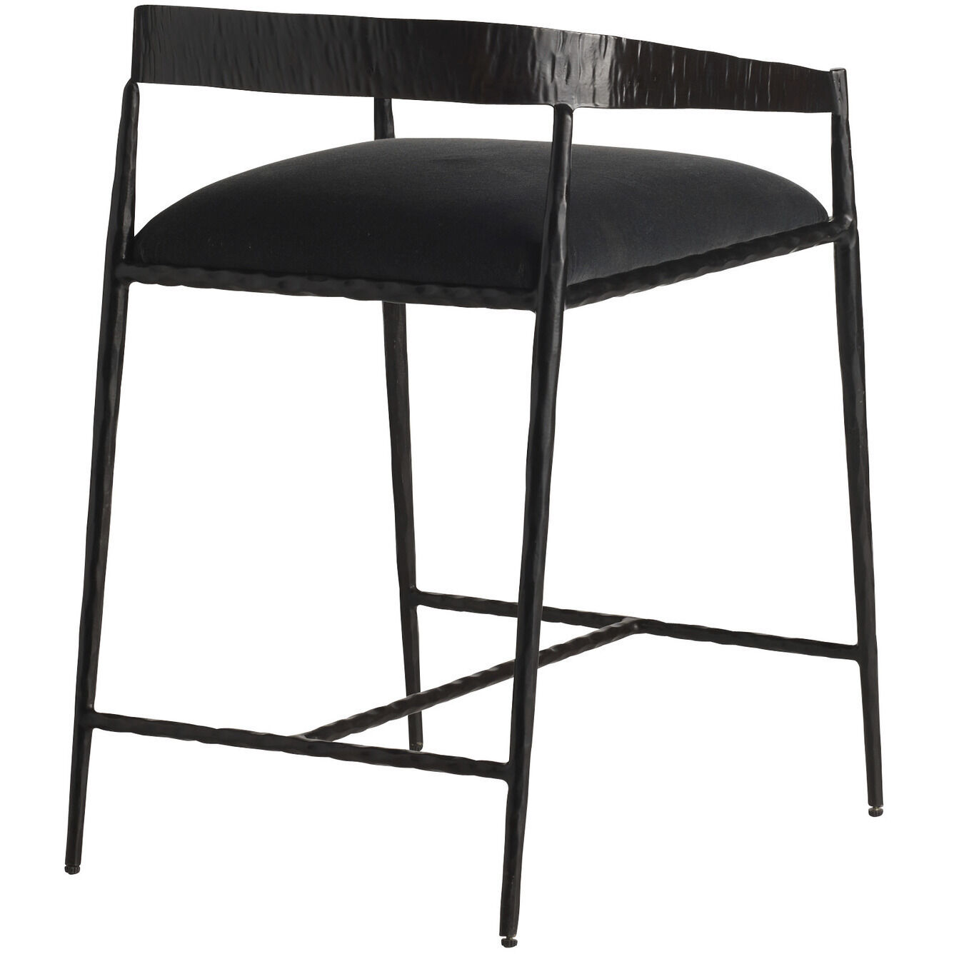 Ansel 30.5 inch Midnight Grey and Natural Iron Counter Stool