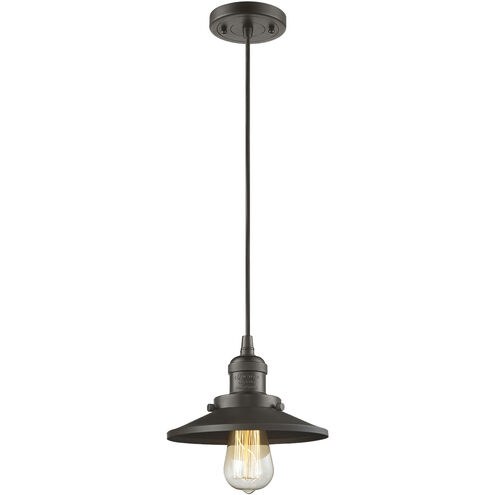 Franklin Restoration Railroad 1 Light 8 inch Oil Rubbed Bronze Mini Pendant Ceiling Light in Incandescent, Franklin Restoration