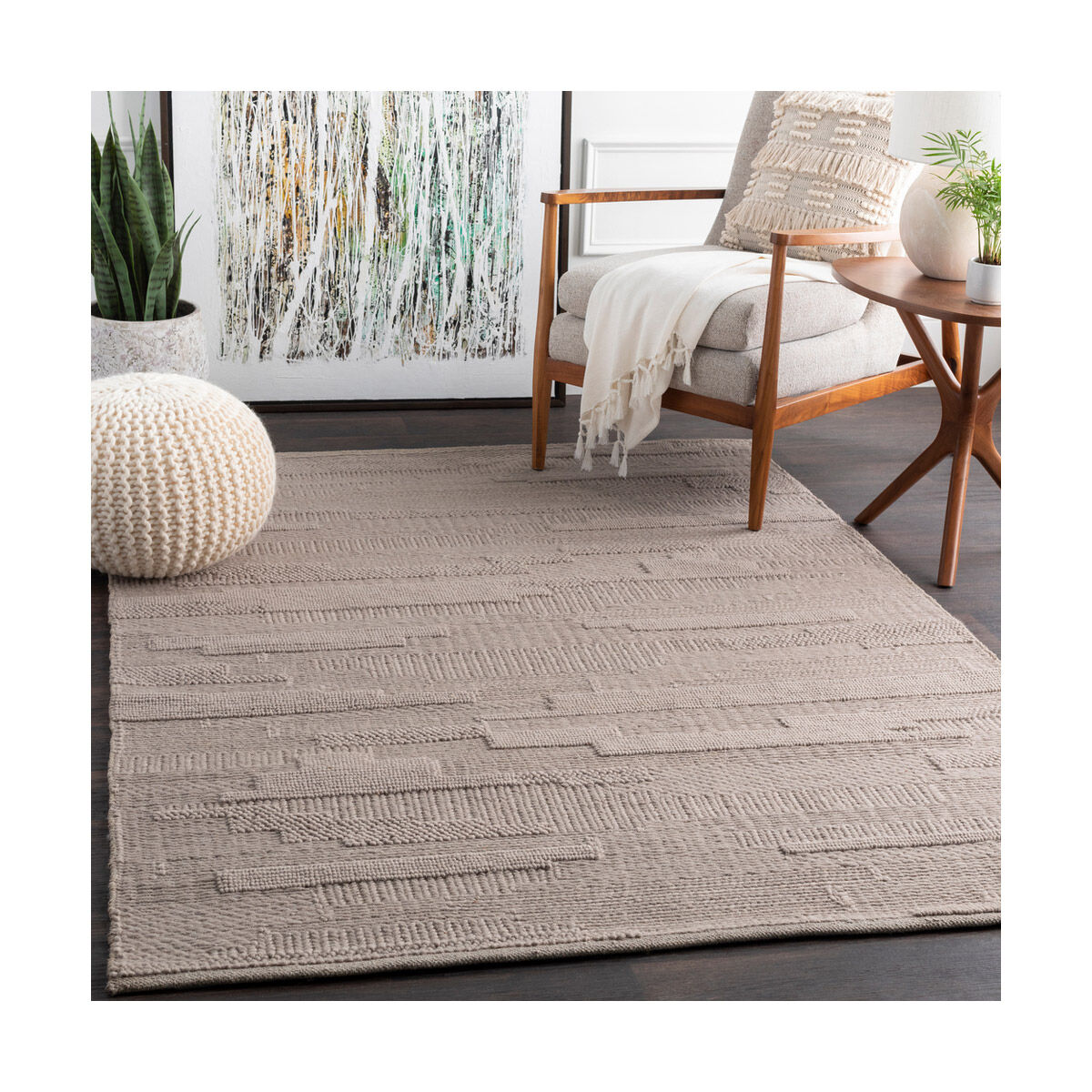 Cocoon 120 X 96 inch Gray Handmade Rug, Rectangle