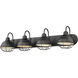 Neo-Industrial 4 Light 36.25 inch Matte Black Vanity Light Wall Light
