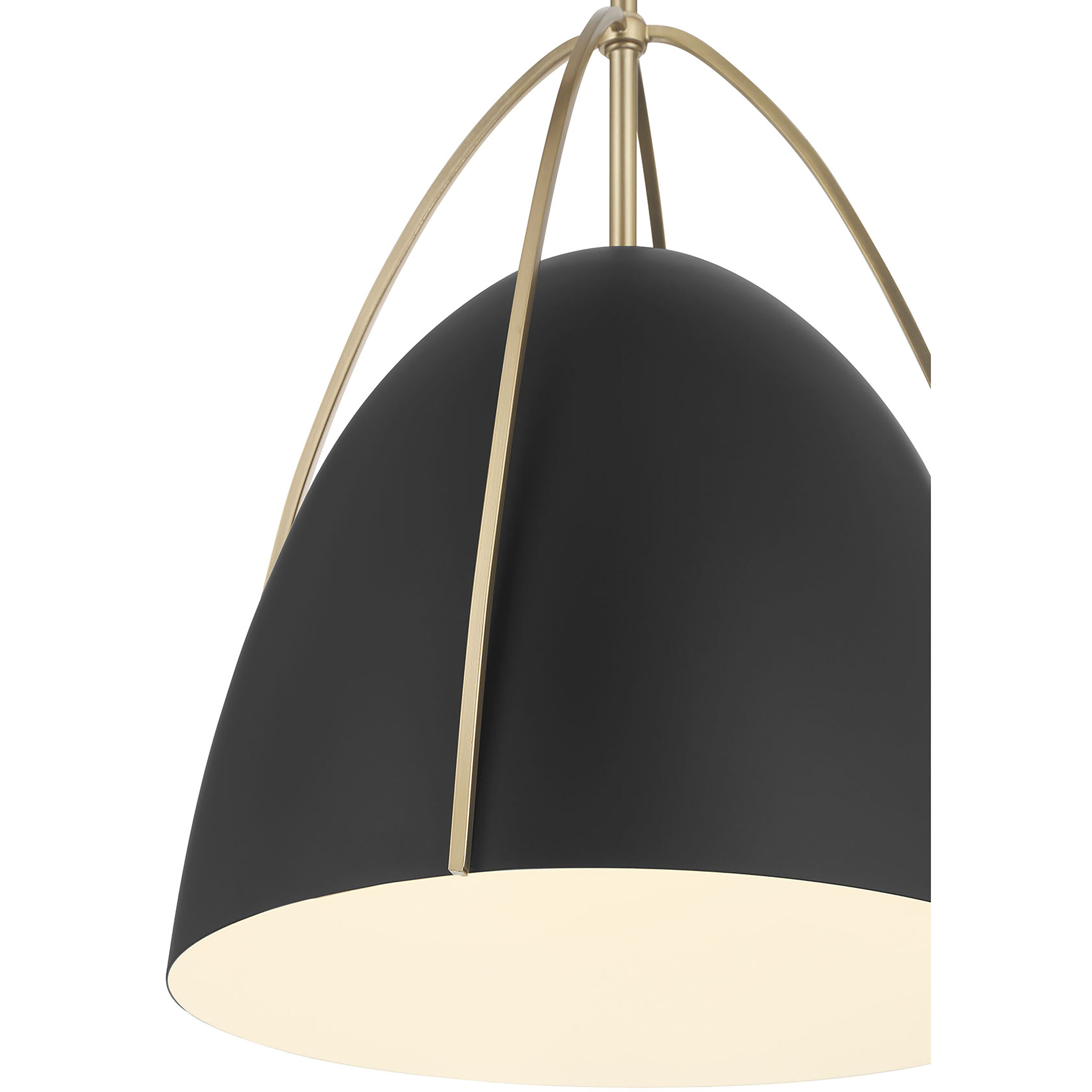 Pomelle 1 Light 13.75 inch Matte Black and Modern Gold Pendant Ceiling Light in Matte Black/Modern Gold