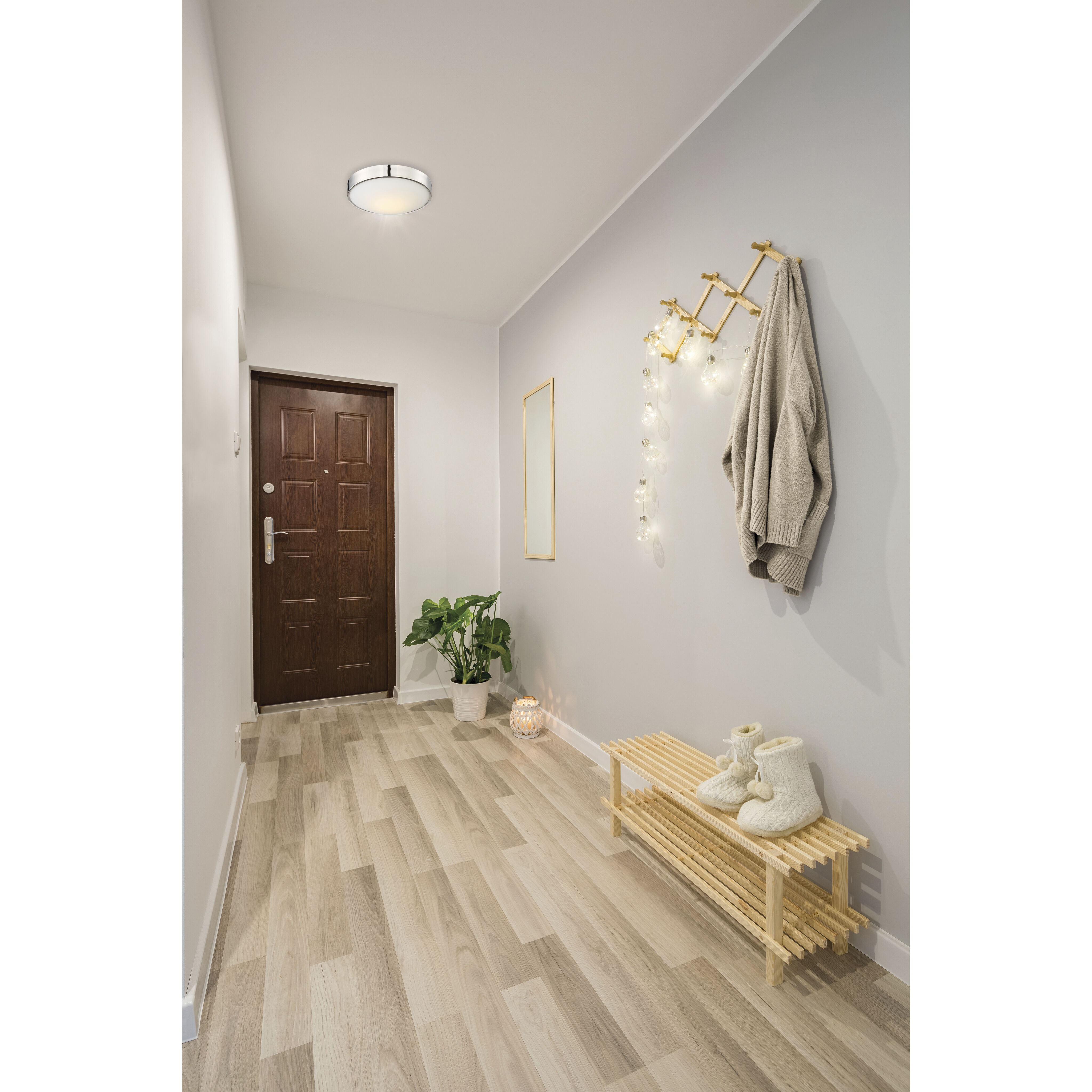 Perk LED 13 inch Polished Nickel Flush Mount Ceiling Light