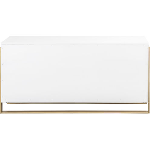 Crafton 60 X 17 inch Mahogany with White and Satin Brass Credenza