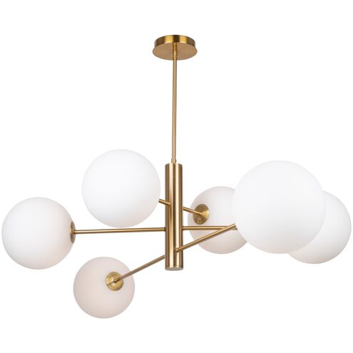 Aurelia LED 34.5 inch Brass Down Chandeliers Ceiling Light