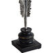 Plume Antique Silver and Black Statue