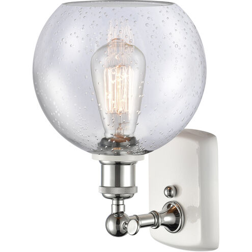 Ballston Athens LED 8 inch White and Polished Chrome Sconce Wall Light in Seedy Glass, Ballston
